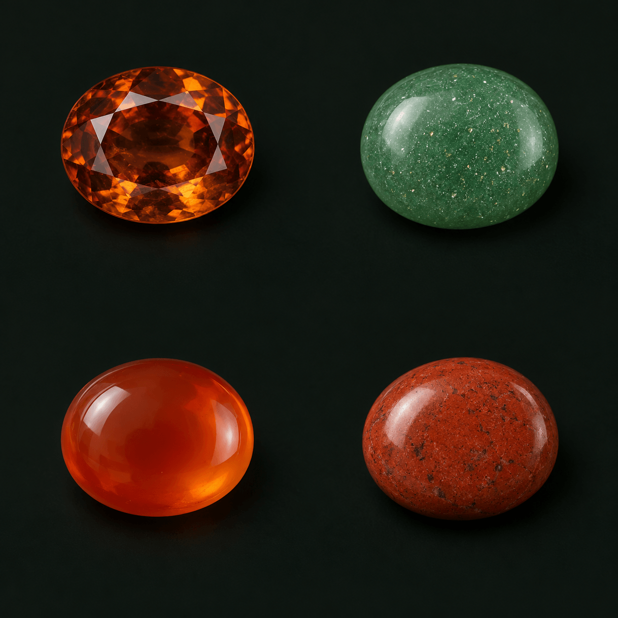Oval Hessonite Garnet — illustrative shape study