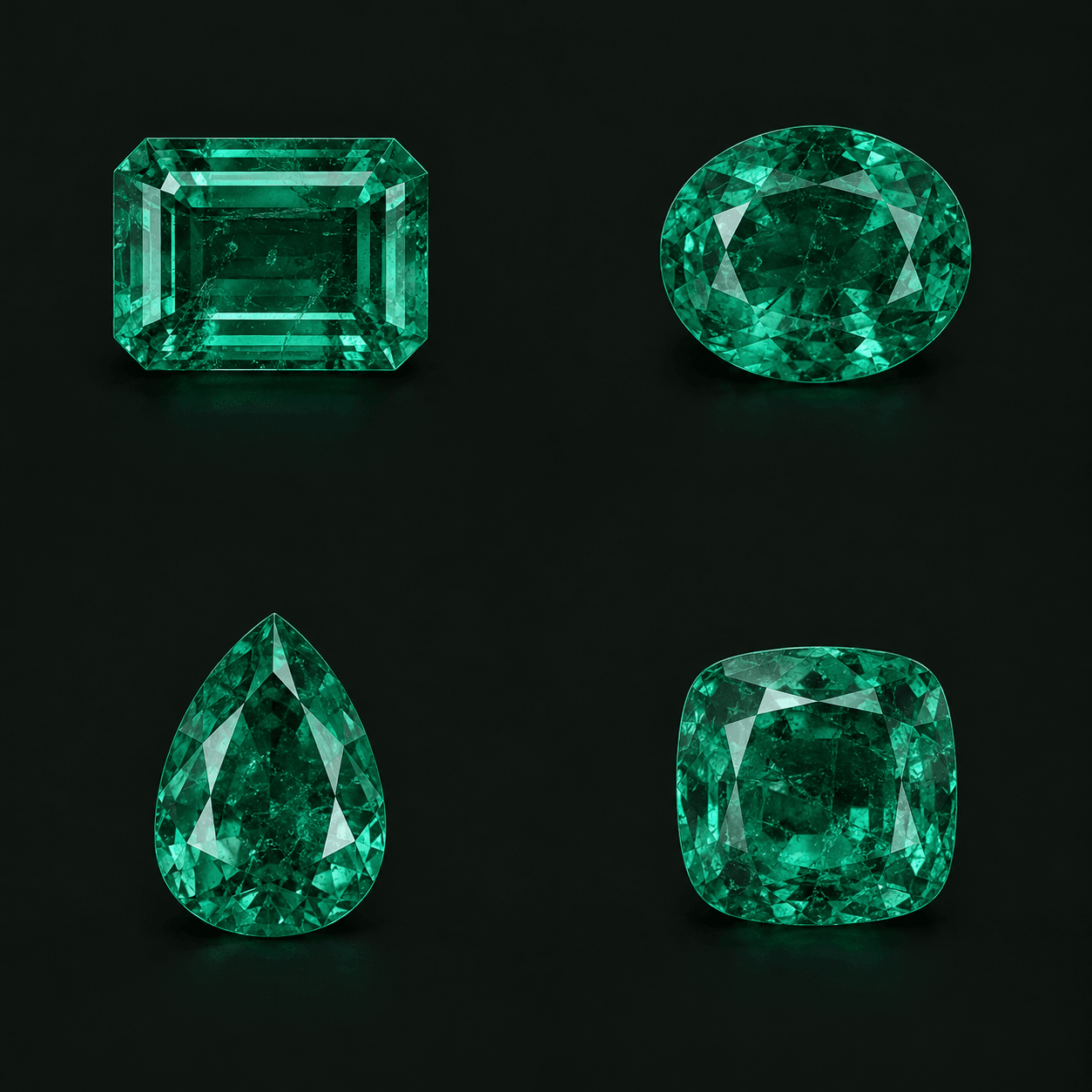 Emerald-cut Emerald — illustrative shape study