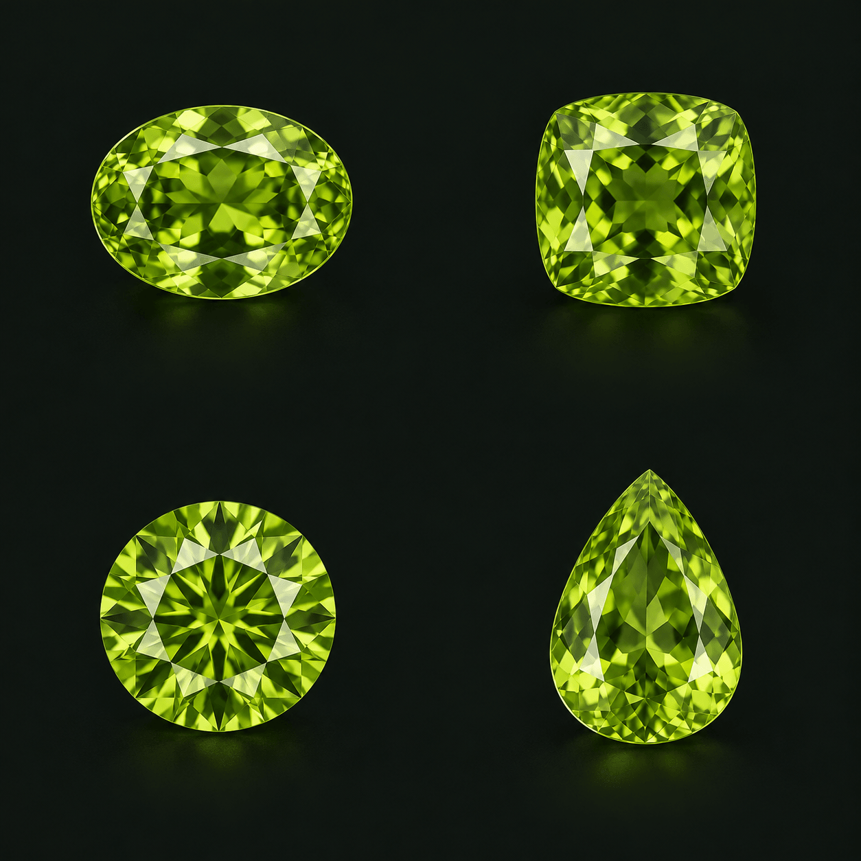 Oval Peridot — illustrative shape study